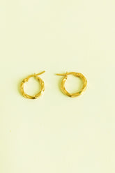Small Curved Silver Sharnel Earrings